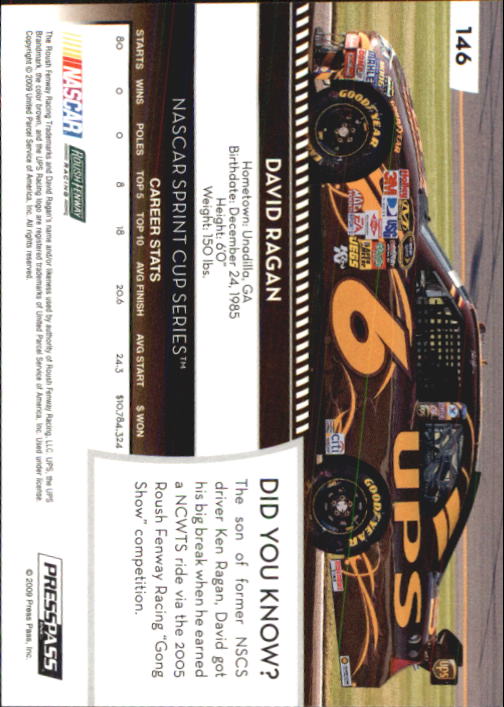 B2486- 2009 Press Pass Racing Card #s 1-218 -You Pick- 15+ FREE US SHIP - Picture 261 of 397