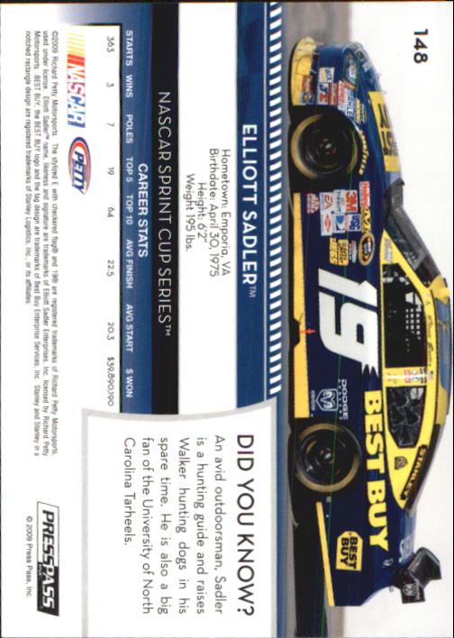 B2486- 2009 Press Pass Racing Card #s 1-218 -You Pick- 15+ FREE US SHIP - Picture 265 of 397
