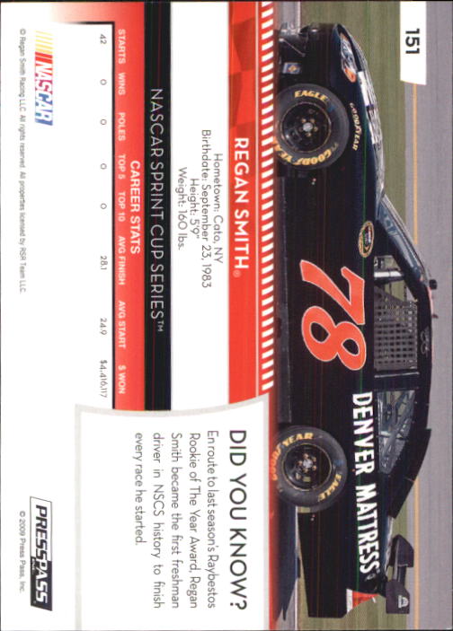 B2486- 2009 Press Pass Racing Card #s 1-218 -You Pick- 15+ FREE US SHIP - Picture 271 of 397