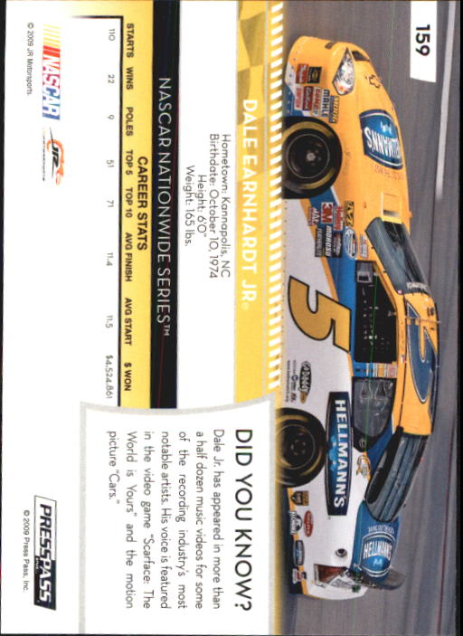 B2486- 2009 Press Pass Racing Card #s 1-218 -You Pick- 15+ FREE US SHIP - Picture 285 of 397