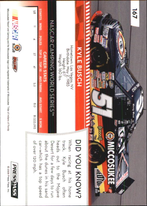 B2486- 2009 Press Pass Racing Card #s 1-218 -You Pick- 15+ FREE US SHIP - Picture 301 of 397