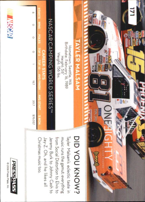 B2486- 2009 Press Pass Racing Card #s 1-218 -You Pick- 15+ FREE US SHIP - Picture 307 of 397