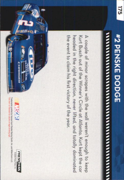 B2486- 2009 Press Pass Racing Card #s 1-218 -You Pick- 15+ FREE US SHIP - Picture 315 of 397