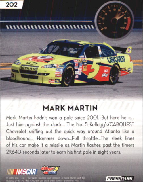 B2486- 2009 Press Pass Racing Card #s 1-218 -You Pick- 15+ FREE US SHIP - Picture 361 of 397