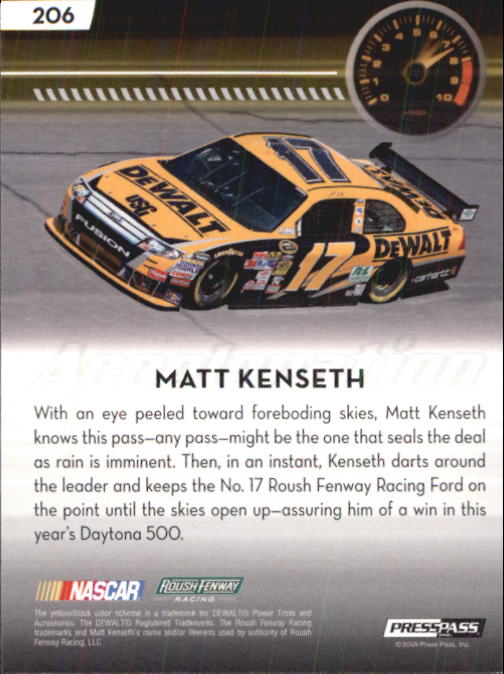 B2486- 2009 Press Pass Racing Card #s 1-218 -You Pick- 15+ FREE US SHIP - Picture 369 of 397