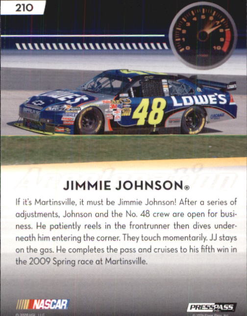 B2486- 2009 Press Pass Racing Card #s 1-218 -You Pick- 15+ FREE US SHIP - Picture 377 of 397