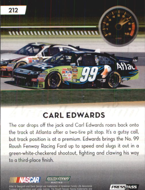 2009 Press Pass #212 Carl Edwards' Car A back image