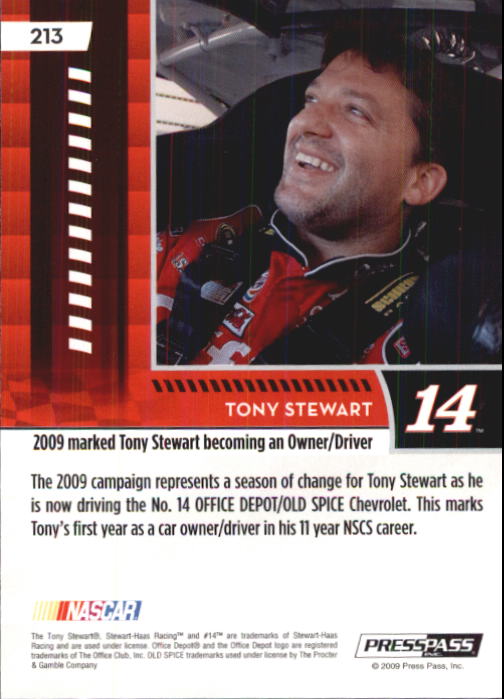 B2486- 2009 Press Pass Racing Card #s 1-218 -You Pick- 15+ FREE US SHIP - Picture 383 of 397