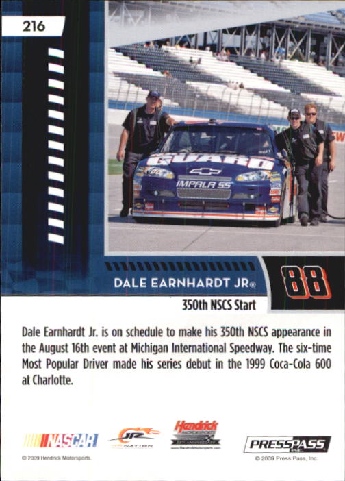 2009 Press Pass #216 Dale Earnhardt Jr. M back image