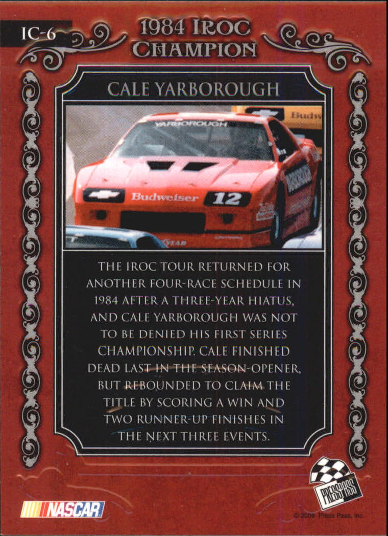 2008 Press Pass Legends IROC Champions #I6 Cale Yarborough back image