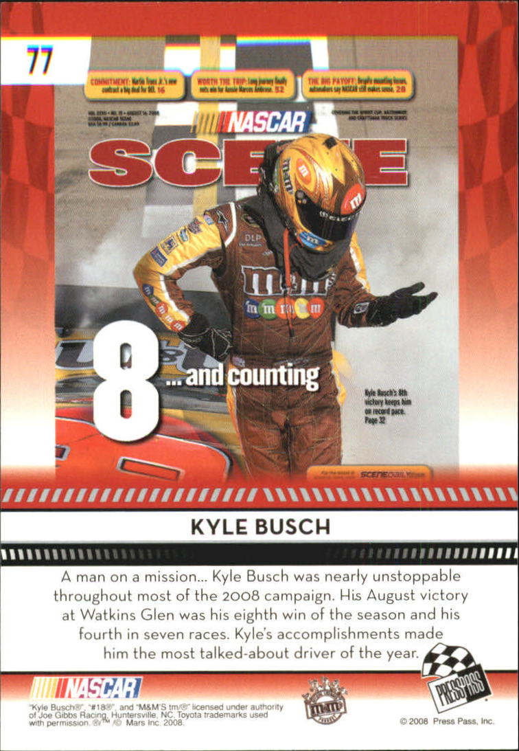 2009 Press Pass Blue #77 Kyle Busch NS back image