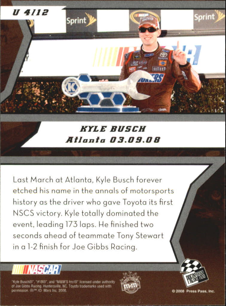 2009 Press Pass Unleashed #U4 Kyle Busch back image