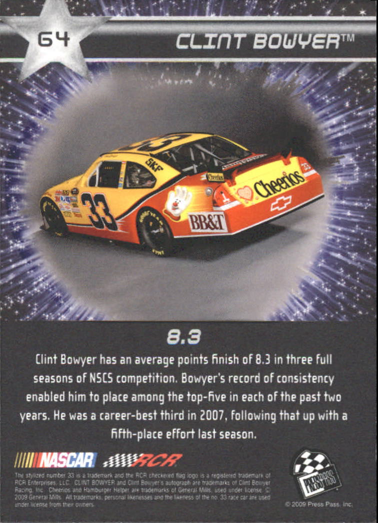 2009 Press Pass Eclipse #64 Clint Bowyer BS back image