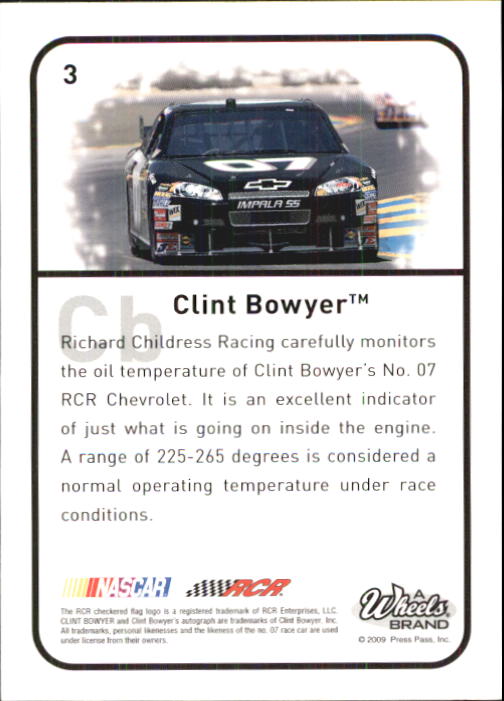 2009 Element #3 Clint Bowyer back image