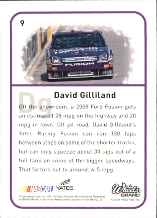 2009 Element #9 David Gilliland back image