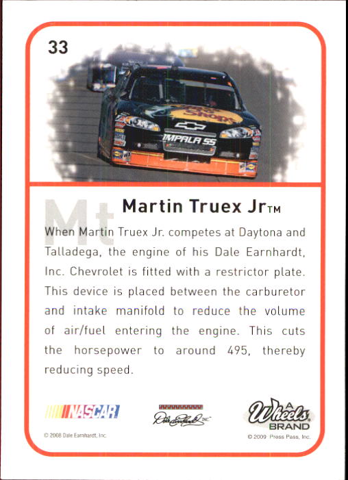 2009 Element #33 Martin Truex Jr. back image