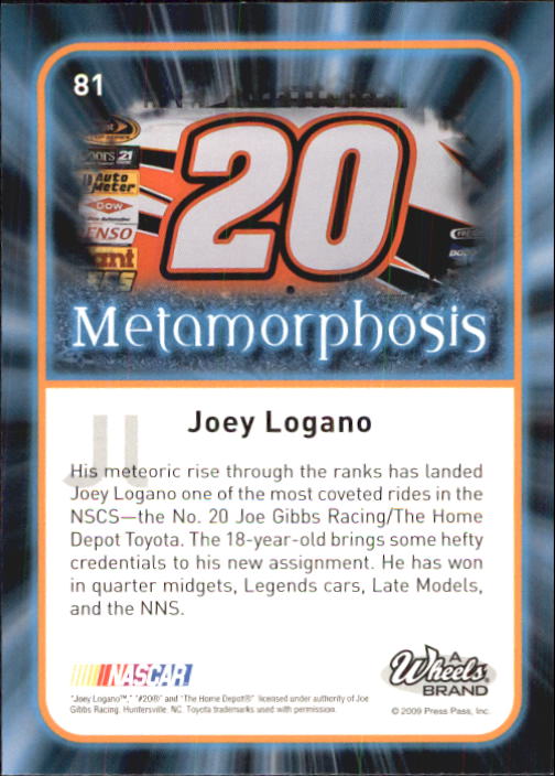 2009 Element #81 Joey Logano M back image