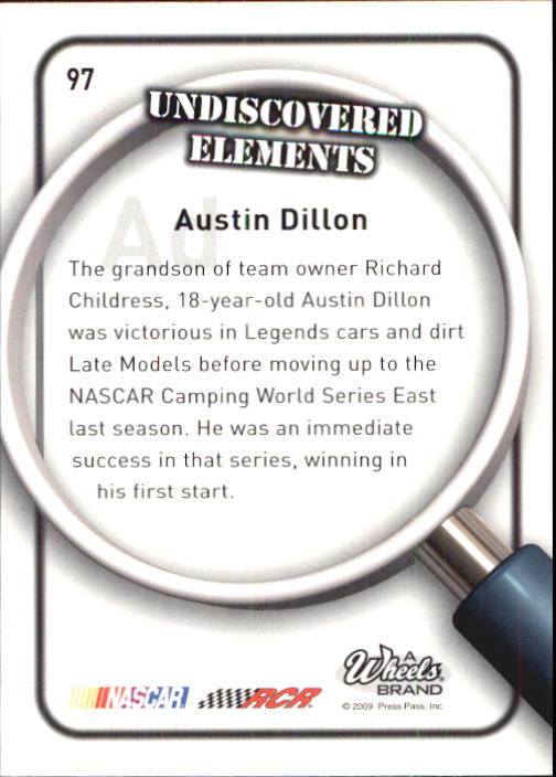 2009 Element #97 Austin Dillon RC back image