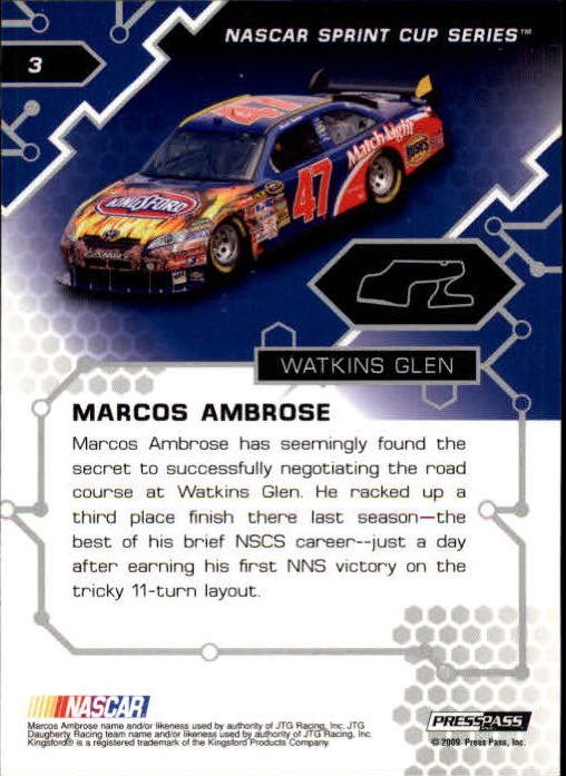 2009 Press Pass Stealth #3 Marcos Ambrose CRC back image