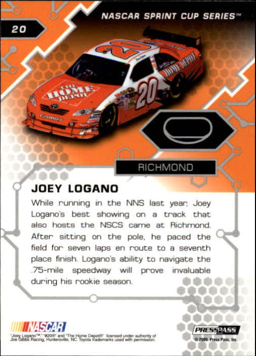 2009 Press Pass Stealth #20 Joey Logano RC back image