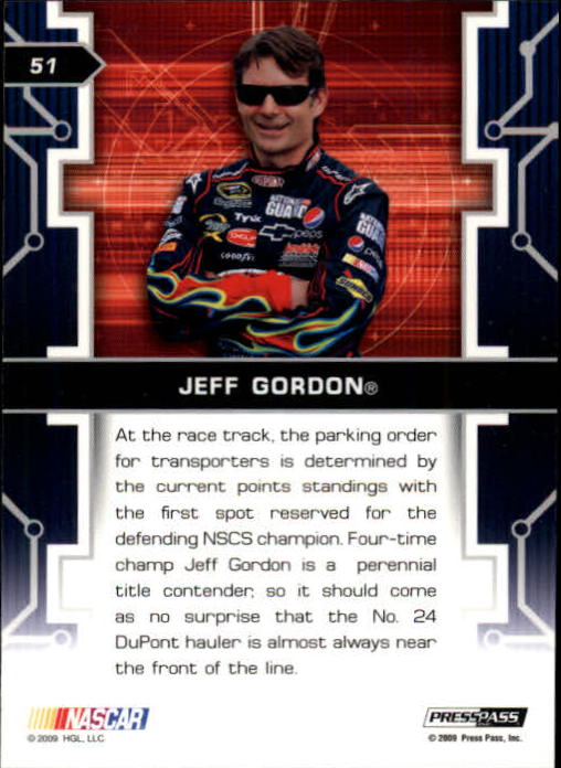 2009 Press Pass Stealth #51 Jeff Gordon's Rig C back image