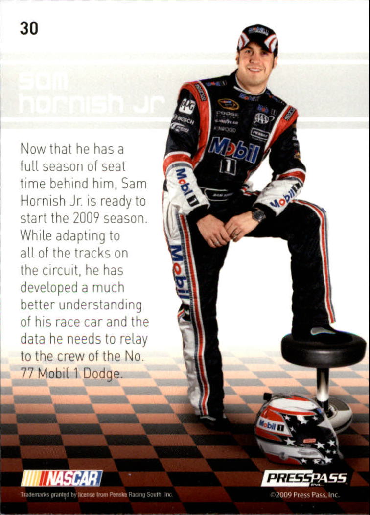 2009 Press Pass Premium #30 Sam Hornish Jr. back image