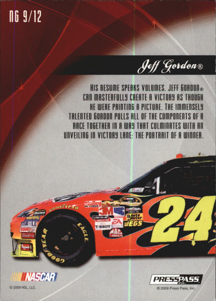 2009 Press Pass NASCAR Gallery #NG9 Jeff Gordon back image