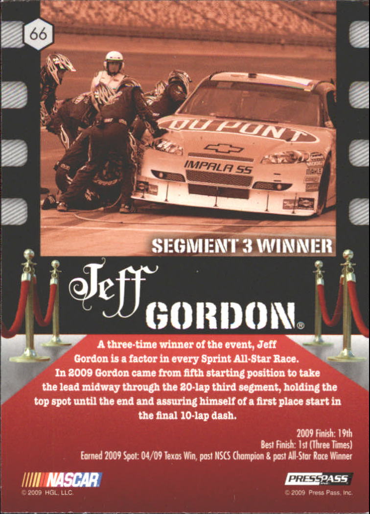 2009 VIP #66 Jeff Gordon Red back image