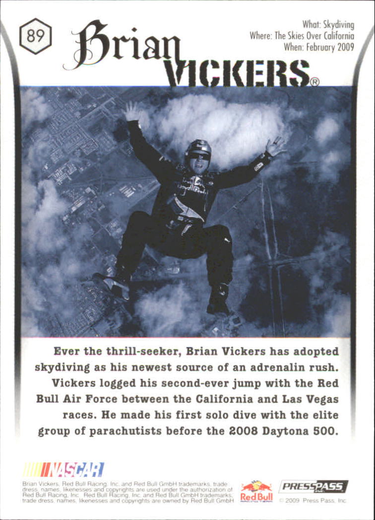 2009 VIP #89 Brian Vickers BTS back image