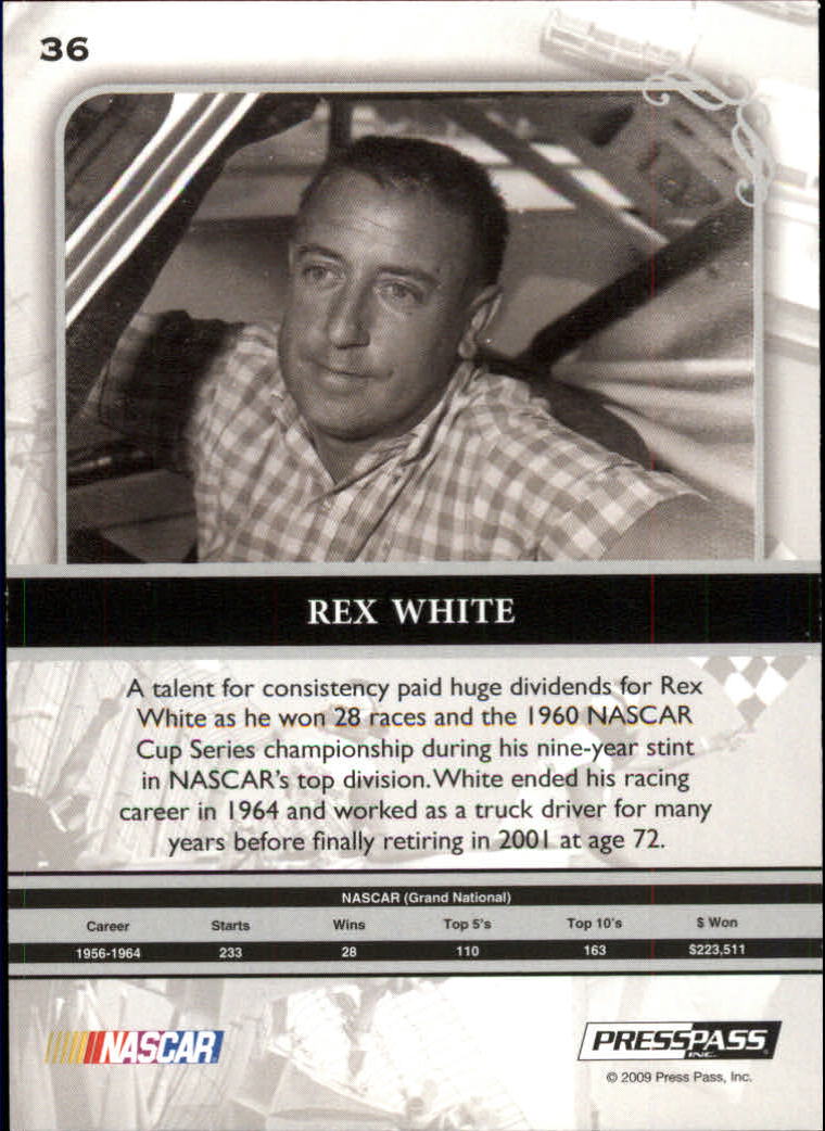 2009 Press Pass Legends Gold #36 Rex White back image