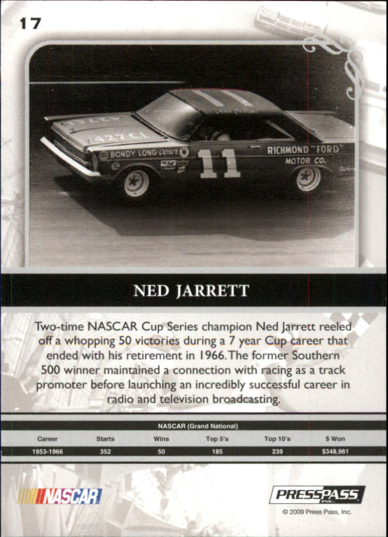 2009 Press Pass Legends Red #17 Ned Jarrett back image