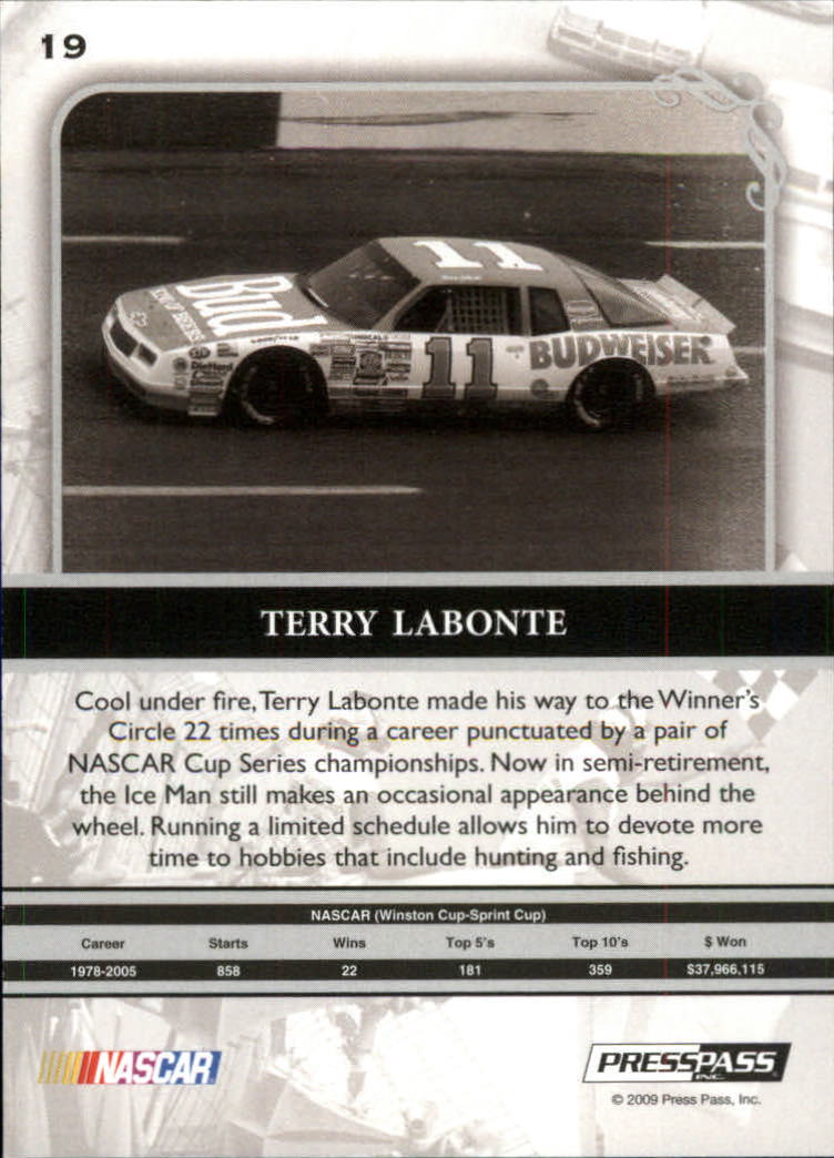 2009 Press Pass Legends Red #19 Terry Labonte back image