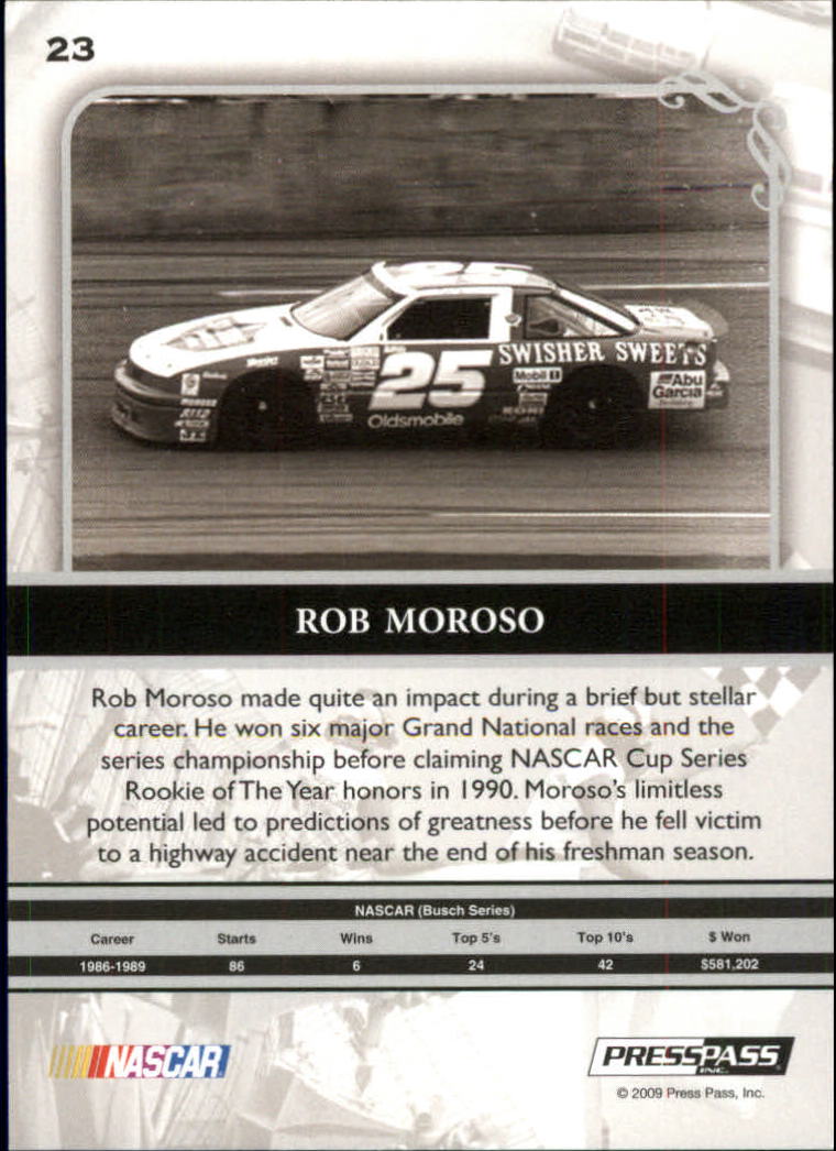 2009 Press Pass Legends Red #23 Rob Moroso back image