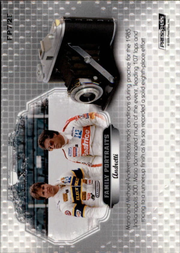 2009 Press Pass Legends Family Portraits #FP7 Andretti Family back image