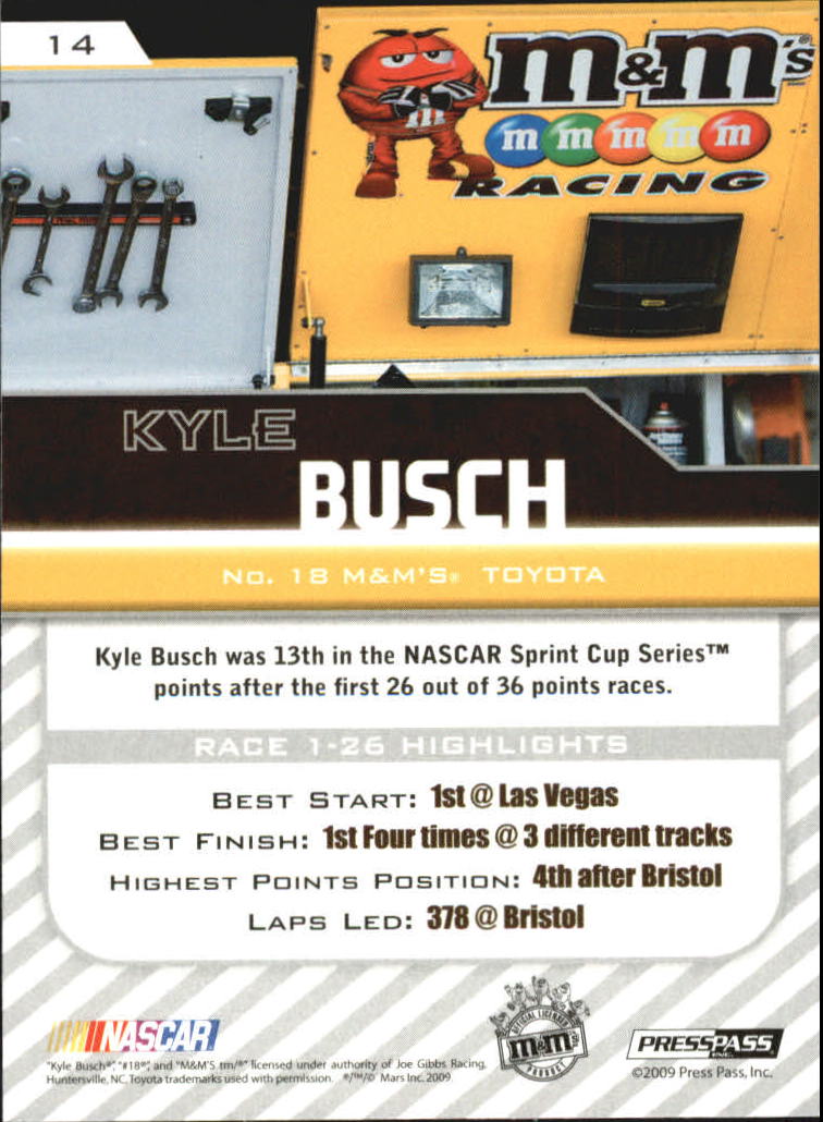 2010 Press Pass #14 Kyle Busch back image