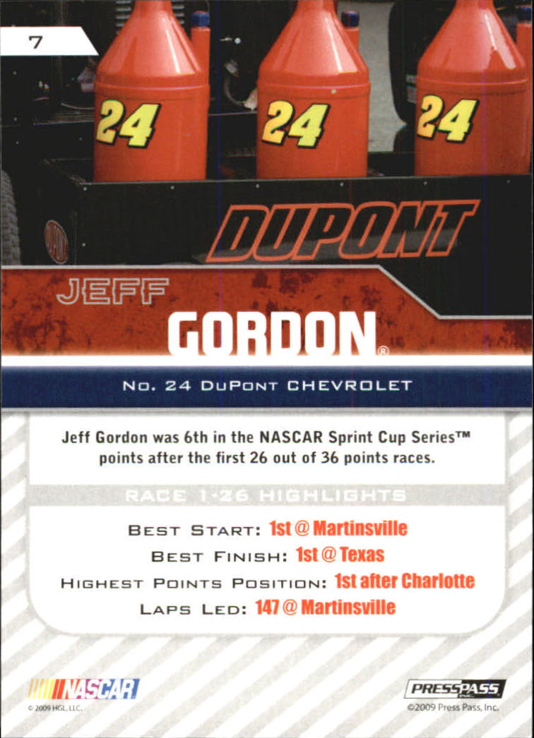 2010 Press Pass Gold #7 Jeff Gordon back image