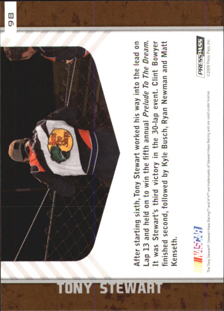 2010 Press Pass Gold #98 Tony Stewart's Car PD back image