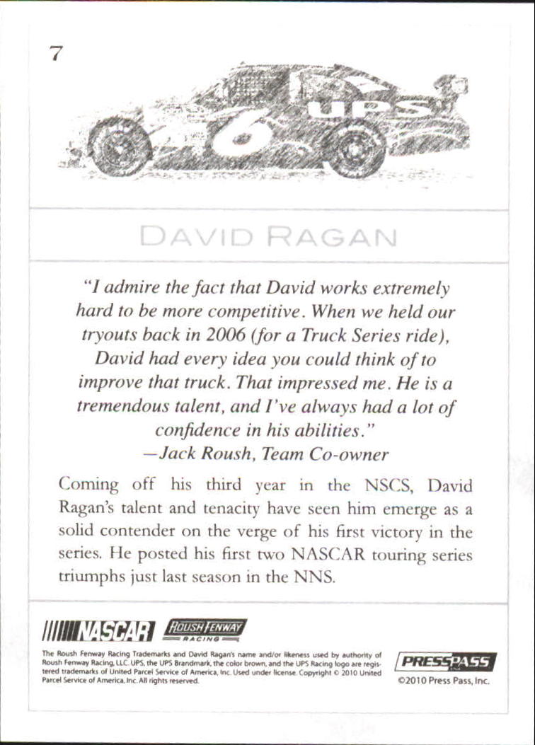 2010 Press Pass Eclipse #7 David Ragan back image