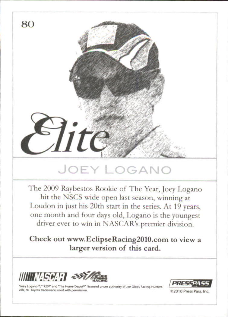 2010 Press Pass Eclipse #80 Joey Logano E back image
