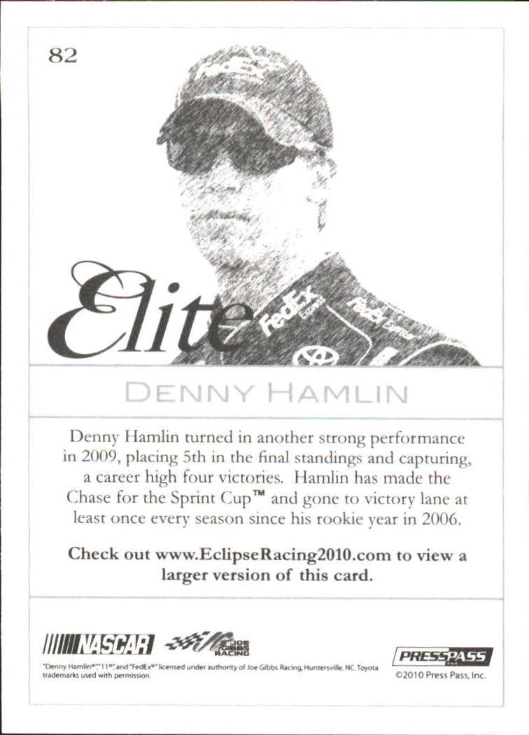 2010 Press Pass Eclipse #82 Denny Hamlin E back image
