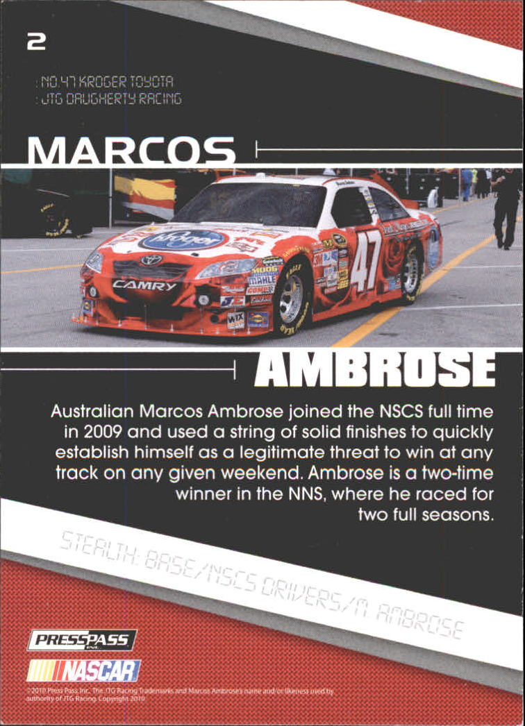 2010 Press Pass Stealth #2 Marcos Ambrose back image