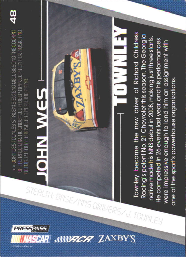 2010 Press Pass Stealth #48 John Wes Townley NNS RC back image