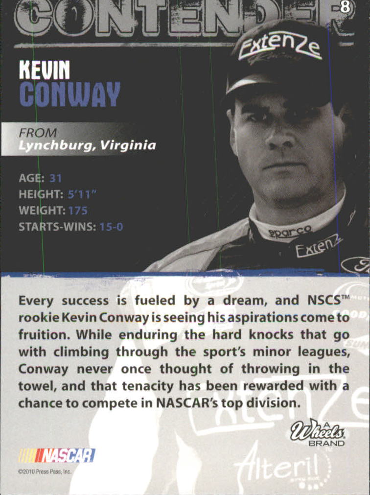 2010 Wheels Main Event #8 Kevin Conway RC back image