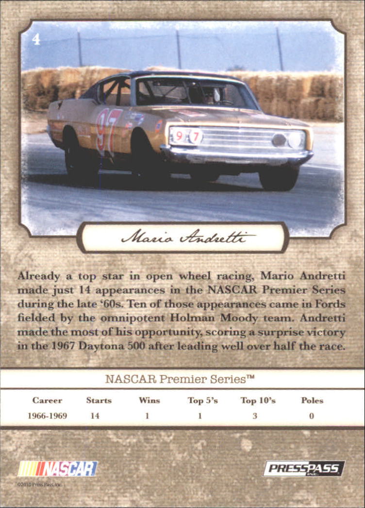 B6803- 2010 Press Pass Legends Racing Card #s 1-80-You Pick- 15+ FREE US SHIP - Picture 9 of 127