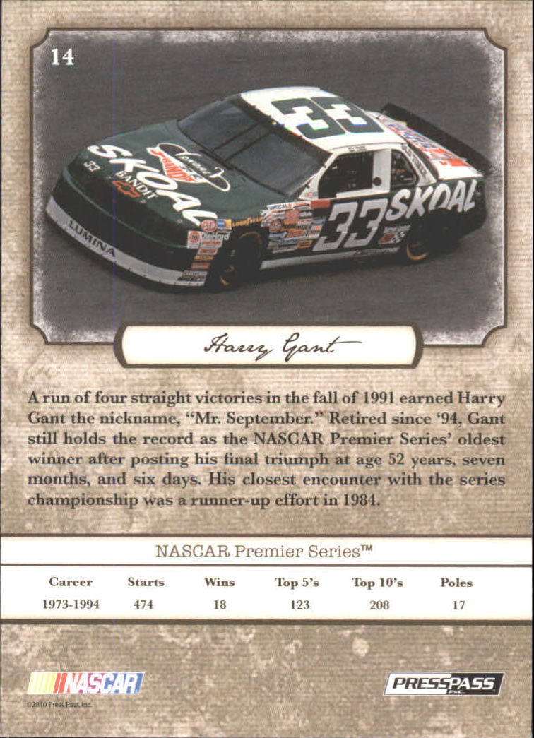 B6803- 2010 Press Pass Legends Racing Card #s 1-80-You Pick- 15+ FREE US SHIP - Picture 23 of 127