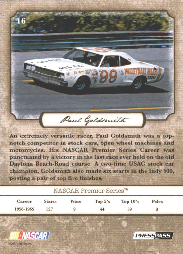 B6803- 2010 Press Pass Legends Racing Card #s 1-80-You Pick- 15+ FREE US SHIP - Picture 25 of 127