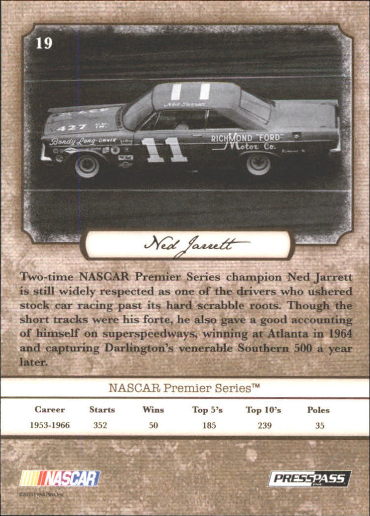 B6803- 2010 Press Pass Legends Racing Card #s 1-80-You Pick- 15+ FREE US SHIP - Picture 31 of 127