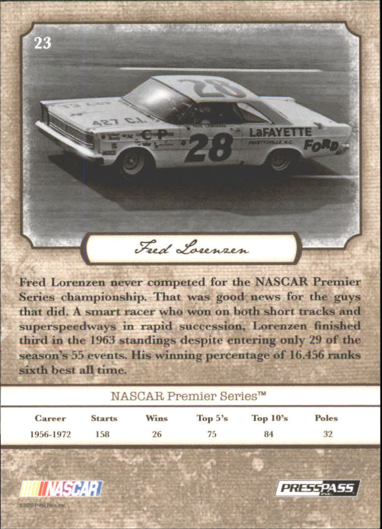 B6803- 2010 Press Pass Legends Racing Card #s 1-80-You Pick- 15+ FREE US SHIP - Picture 37 of 127