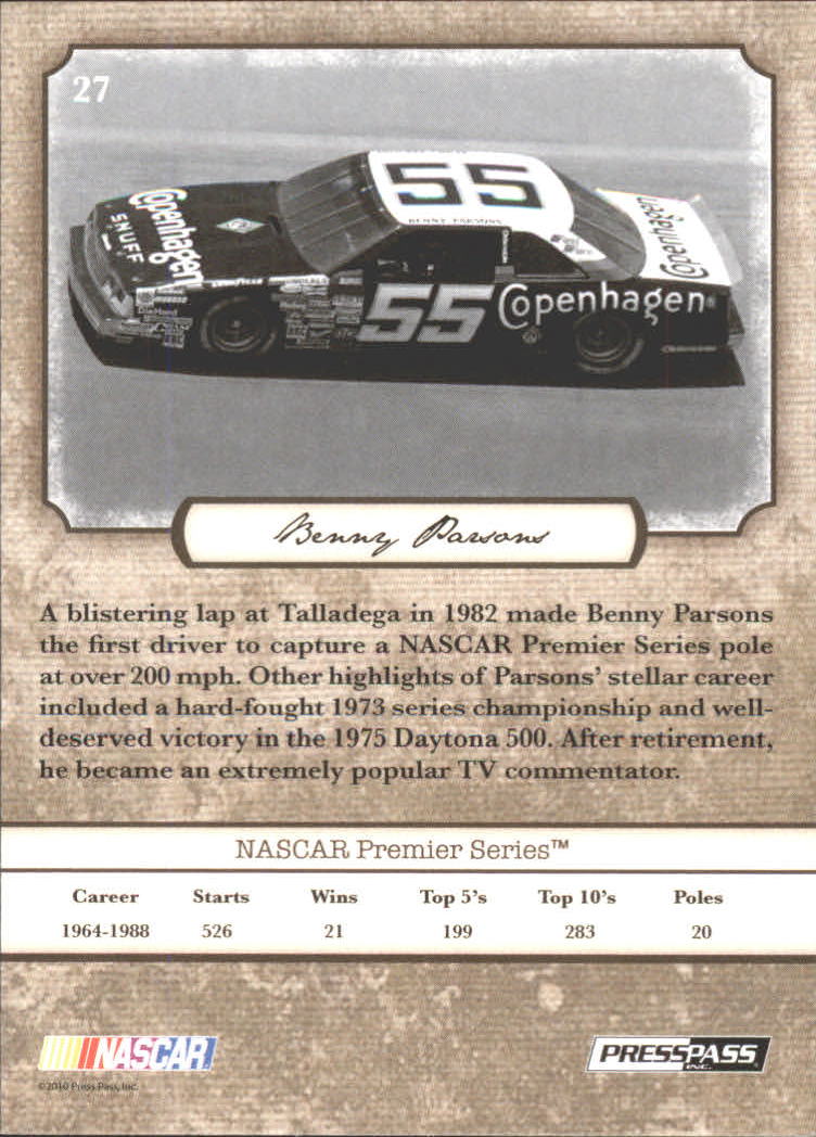 B6803- 2010 Press Pass Legends Racing Card #s 1-80-You Pick- 15+ FREE US SHIP - Picture 43 of 127