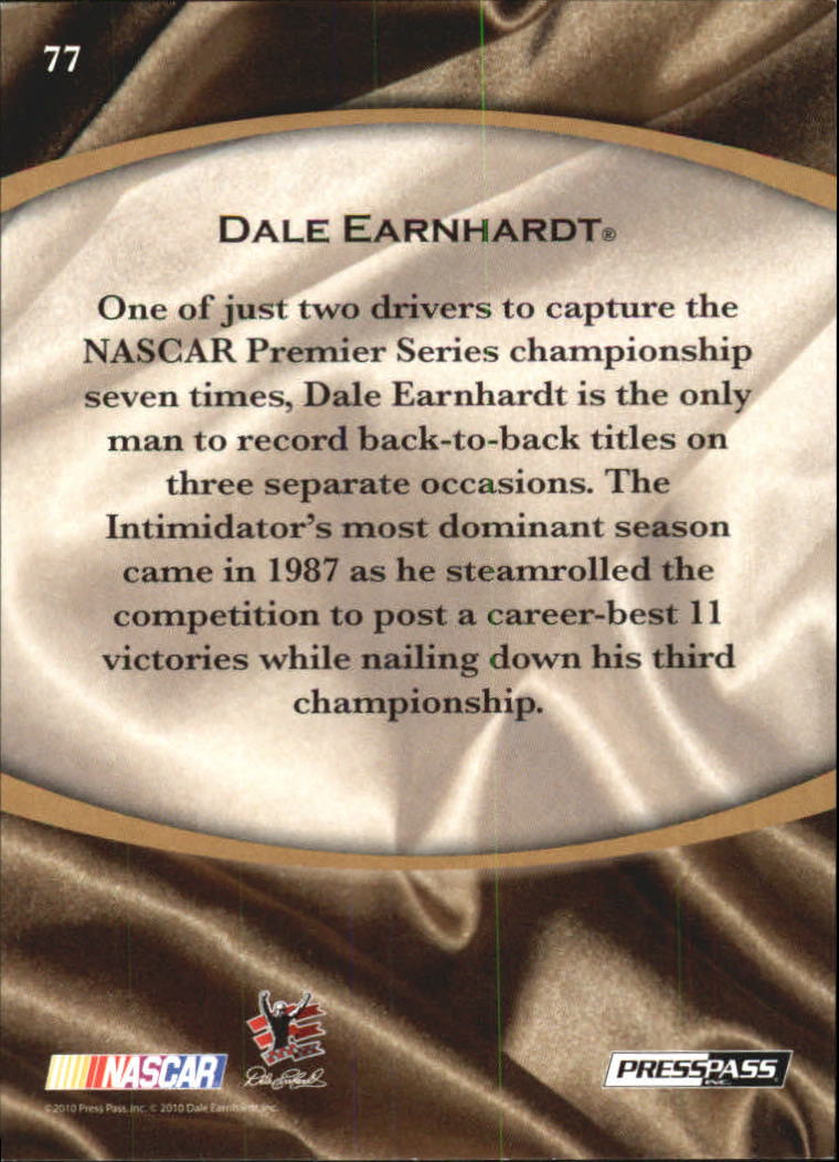 2010 Press Pass Legends Gold #77 Dale Earnhardt C back image